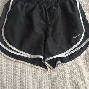 Nike Women's Black and White Athletic Shorts
